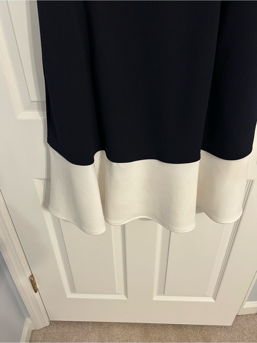 Anne Klein Black and White Midi A-Line Dress - Picture 3 of 5